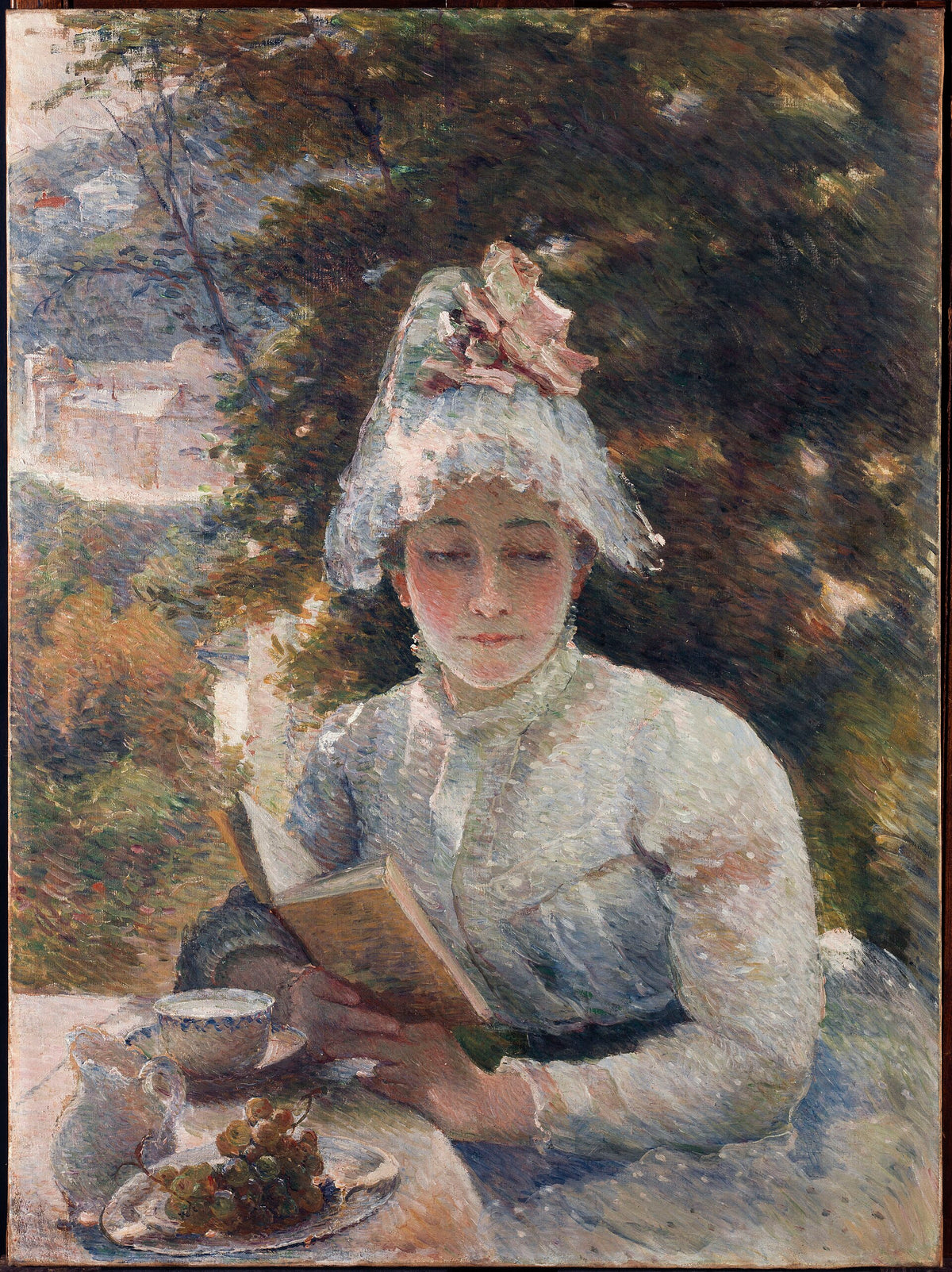 Afternoon Tea, an 1880 painting by Marie Bracquemond depicting a calming tea moment