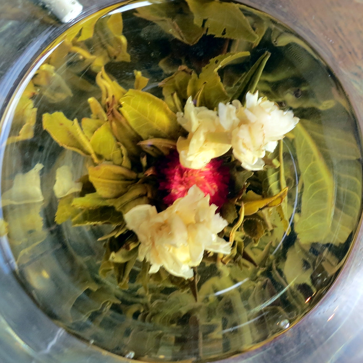 Jasmine tea in a glass, the base for turning the tea into a cooking ingredient