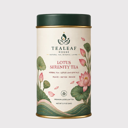 Lotus Serenity Tea tin - herbal tea with lotus leaf and petals